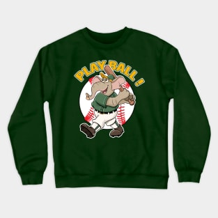 Play Ball! Athletics Baseball Mascot Stomper Crewneck Sweatshirt